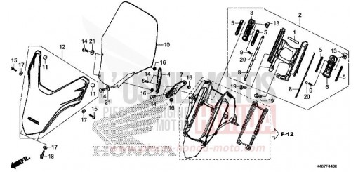 FRONT VISOR/WINDSCREEN (NSS125DF/ADF/ADH) NSS125ADH de 2017